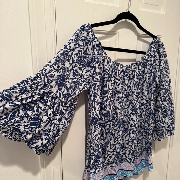 Lilly Pulitzer Nevie Off-The-Shoulder Top Size XL - Picture 6 of 6